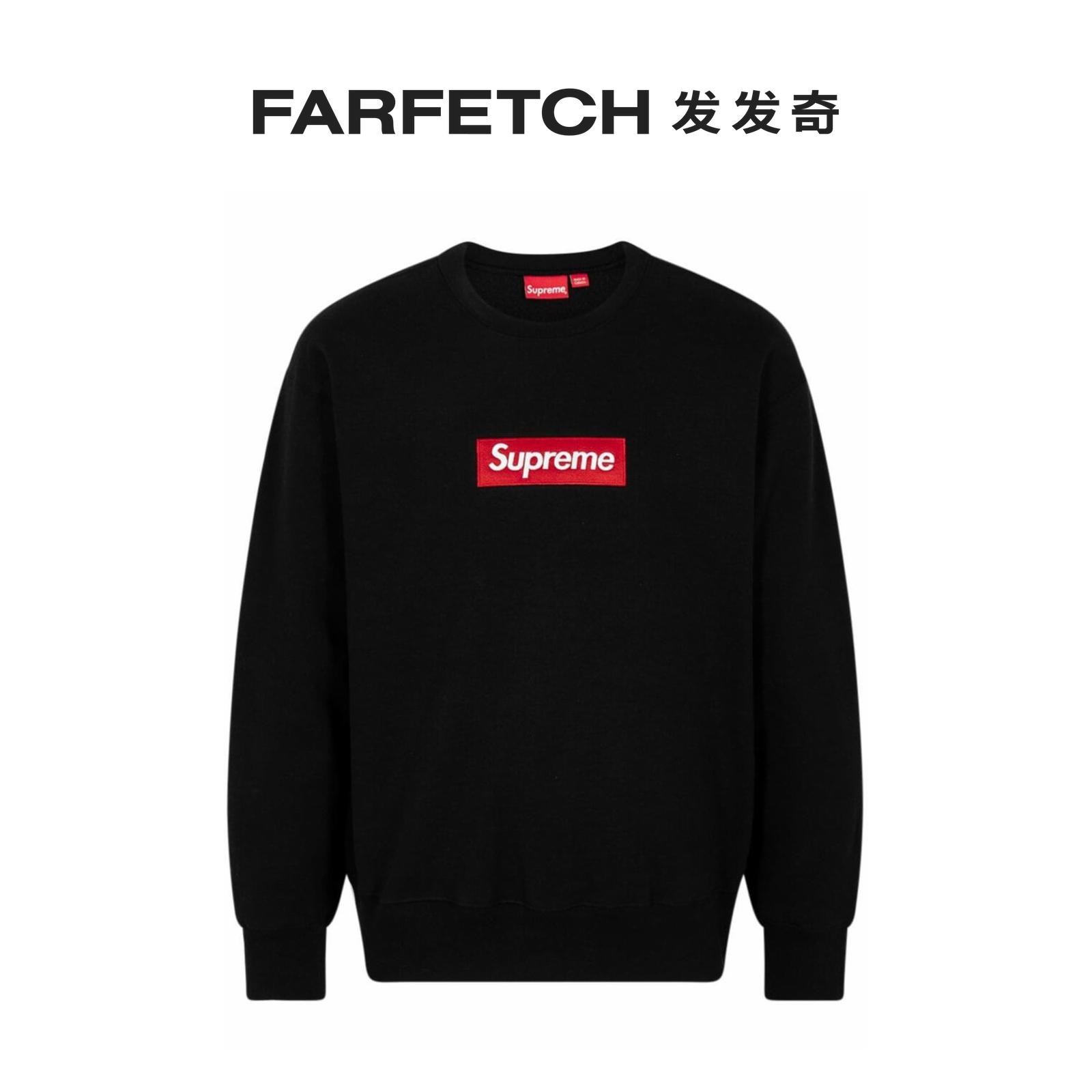 Supreme男女通用方块logo圆领卫衣 FARFETCH发发奇