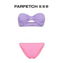 Ms. Hunza G Jean crinkle bikini setFARFETCH Fat Chic