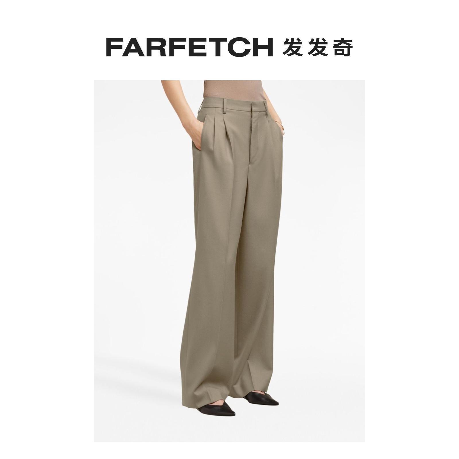 [Final Sale]Ami Paris女士褶饰初剪羊毛高腰长裤FARFETCH发发奇 - 图1