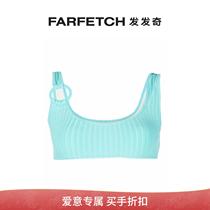 Ms. Solid Striped The Elle square collar roped bikini on the FARFETCH hair chic