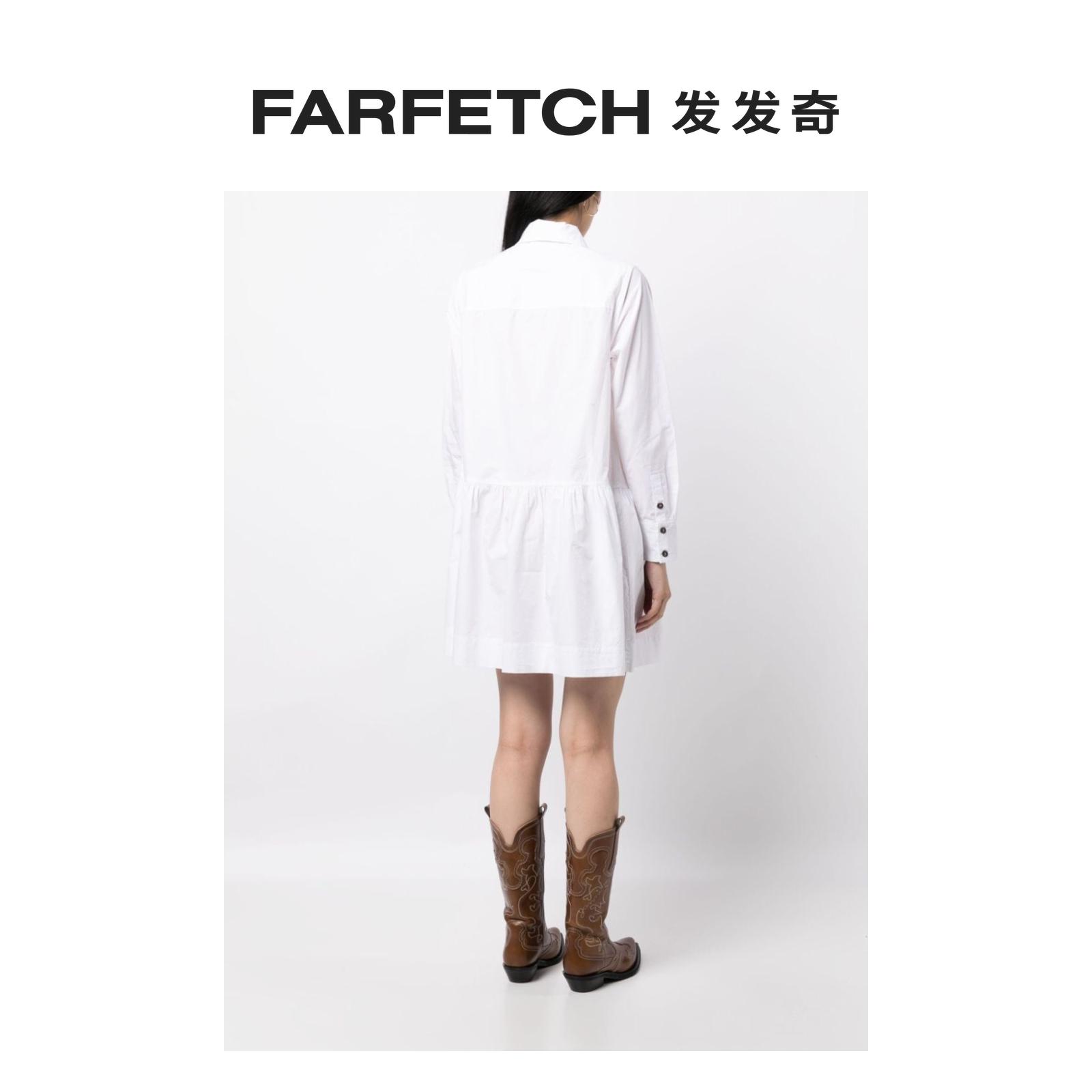 [Final Sale]Ganni女士直尖领棉连衣裙 FARFETCH发发奇 - 图2