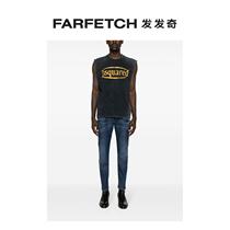 Dsquared2 men logo printed replica old tank vest FARFETCH Fat Chic