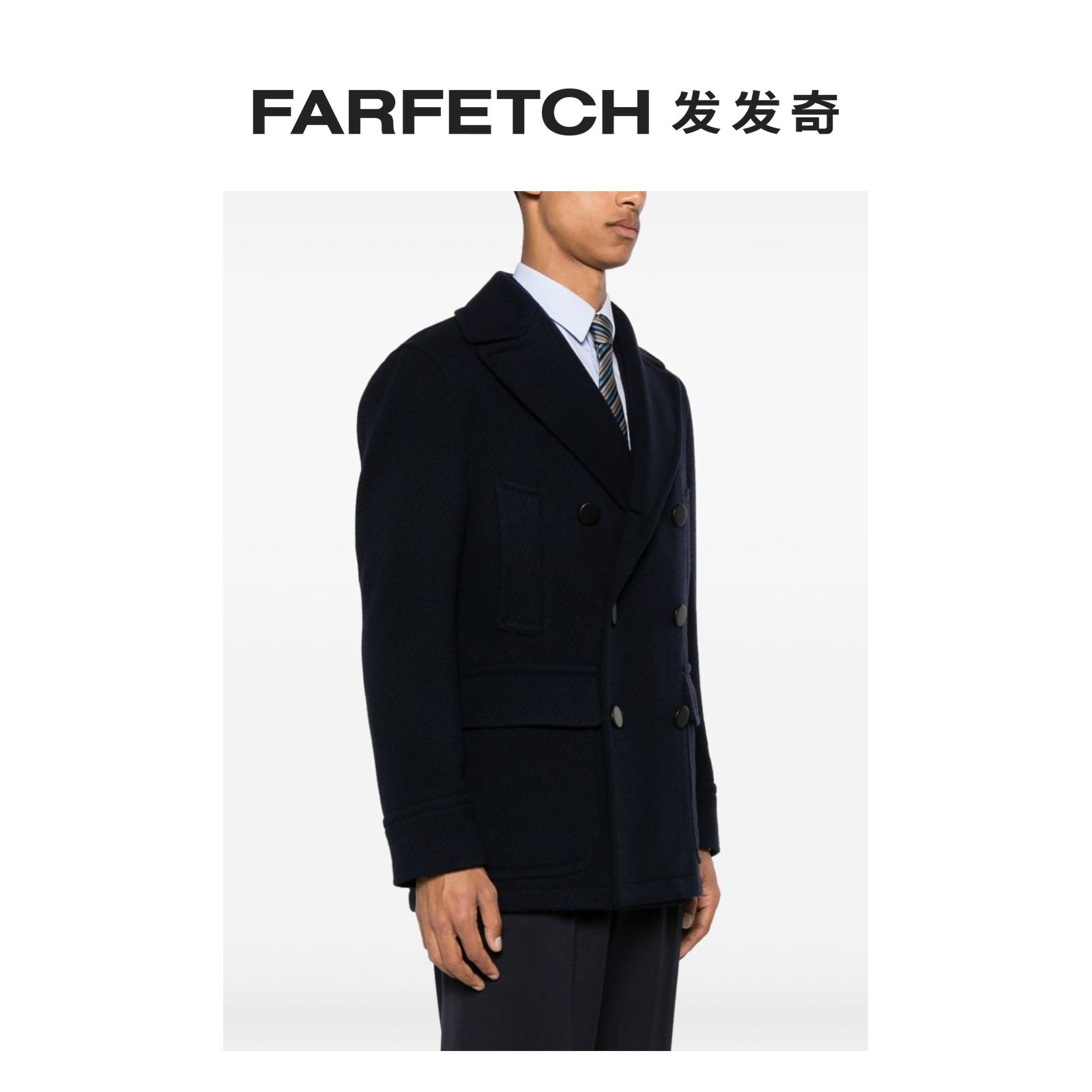 Tagliatore男士双排扣罗纹西装夹克FARFETCH发发奇 - 图1