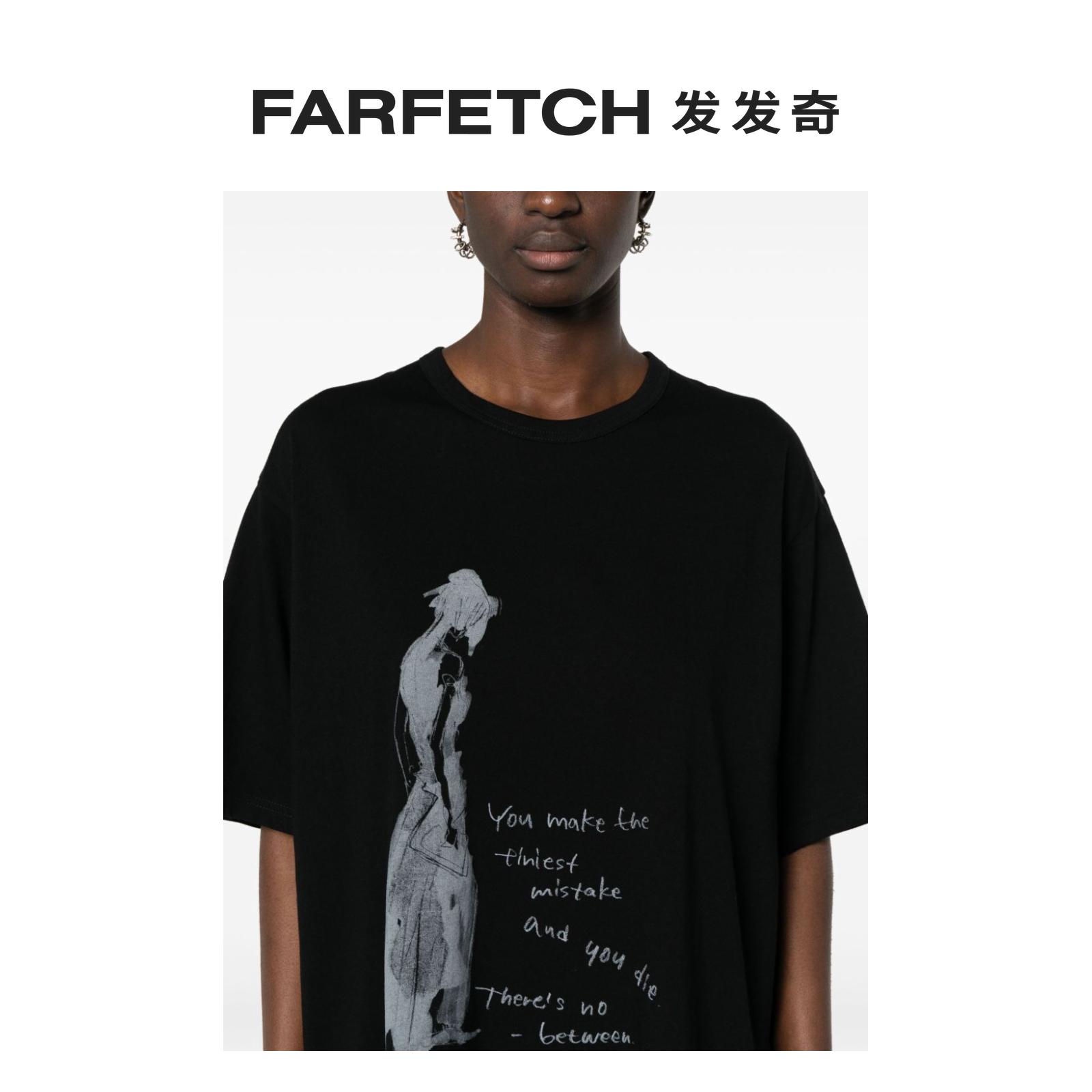 Yohji Yamamoto女士图案印花棉T恤FARFETCH发发奇 - 图3