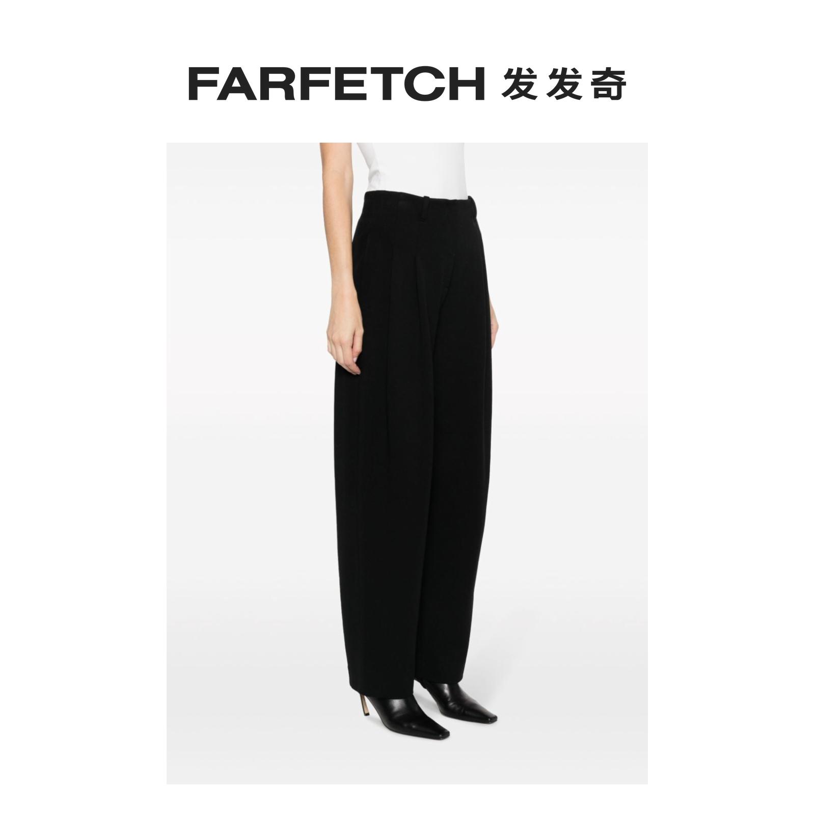 Emporio Armani阿玛尼女士高腰褶饰长裤FARFETCH发发奇-图1