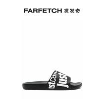 JUST Cavalli men logo embossing slippers FARFETCH Fat Chic