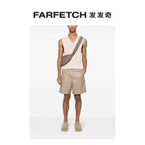 Nanushka men elastic waist-body artificial leather shorts FARFETCH Fat Chic