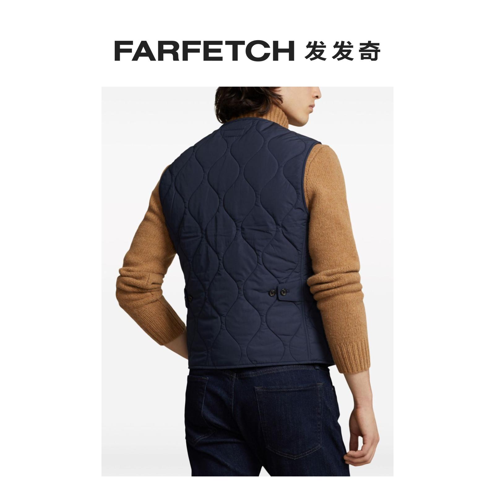 Polo Ralph Lauren男士绒面皮边饰绗缝马甲FARFETCH发发奇