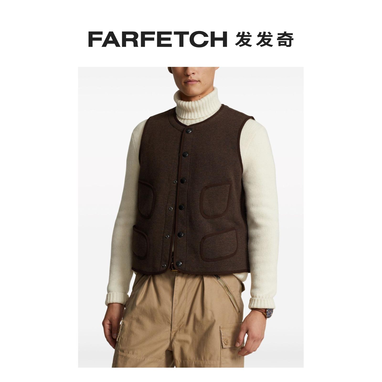 Polo Ralph Lauren男士抓绒衬里羊毛混纺马甲FARFETCH发发奇