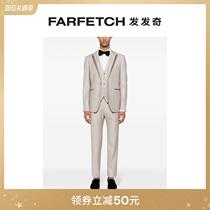 Tagliatore mens V neckline tip Collar Single Row Buttoned Suit Suit FARFETCH Hair Chic