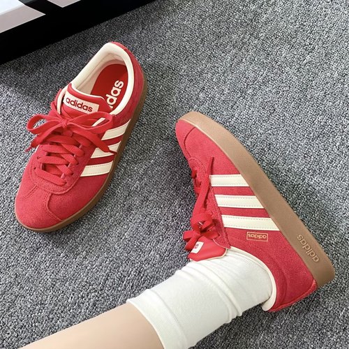 阿迪达斯正品Adidas红色板鞋喜庆婚鞋低帮运动休闲新款女鞋t头鞋 - 图1