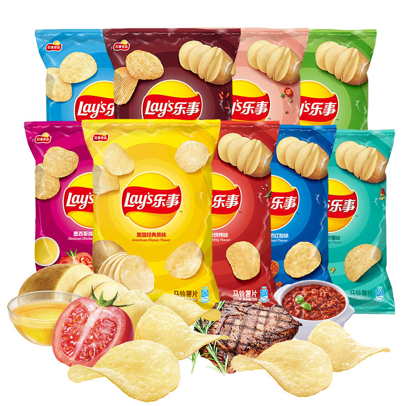 百事食品乐事薯片60g 6包黄瓜味虾条办公休闲零食