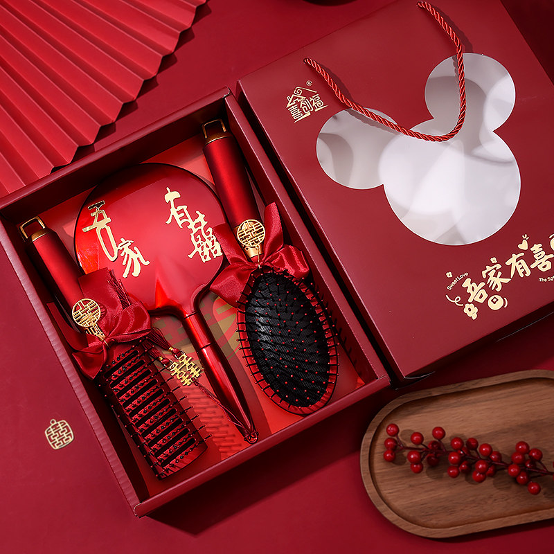Wedding dowry air cushion comb high-end gift box comb mirror