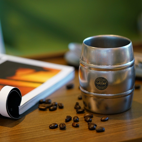 Япония Aoyoshi нержавеющая сталь чашка для кружки водяной чашка чайная чашка кофейная чашка промышленная ретро -матовая чашка серебряной чашки