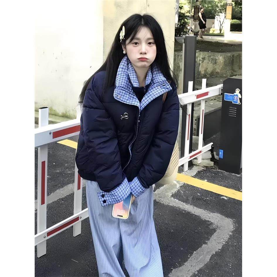 2025冬季新款棉服女显瘦韩系拼接假两件学生小个子加厚保暖面包服,淘宝优惠券,粉丝福利购,淘宝优惠卷