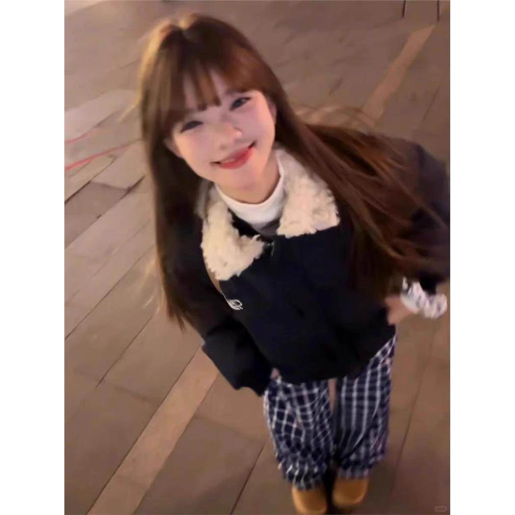 羊羔毛翻领棉服女2025冬装新款覆古短款棉衣美式面包服学生外套潮,淘宝优惠券,粉丝福利购,淘宝优惠卷