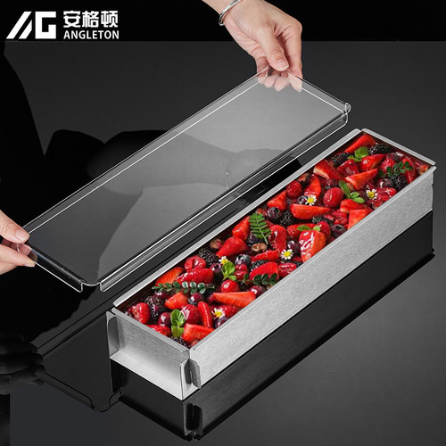 提拉米苏专用模具摆摊工具慕斯蛋糕加厚长条托盘长方形不锈钢盒子 - 图1