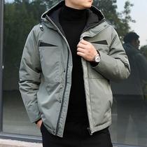 Tide card light and thin down clothes Mens winter new thickened warm short section Even cap loose casual down coat jacket