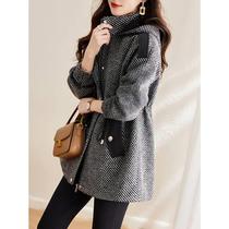 2023 New Thousand Bird Glids The Long Coat Woman Loose thickened Retro Morden Coloured Fur Coats
