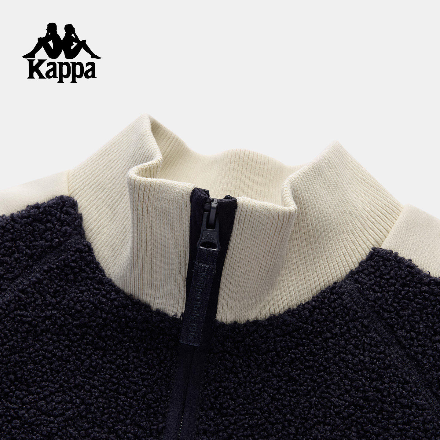 Kappa卡帕背靠背复古针织开衫女2025新款立领拉链开衫宽松外套,淘宝优惠券,粉丝福利购,淘宝优惠卷