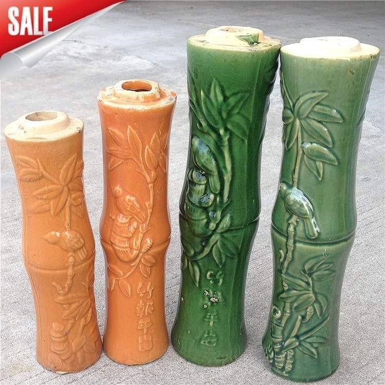 仿古建材陶瓷柱子复古装饰圆竹节栏杆竹子围墙顶护栏竹报平安围栏