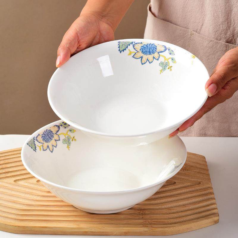 新骨瓷防烫家用时尚斗笠碗6/7/8英寸面碗汤碗泡面碗
