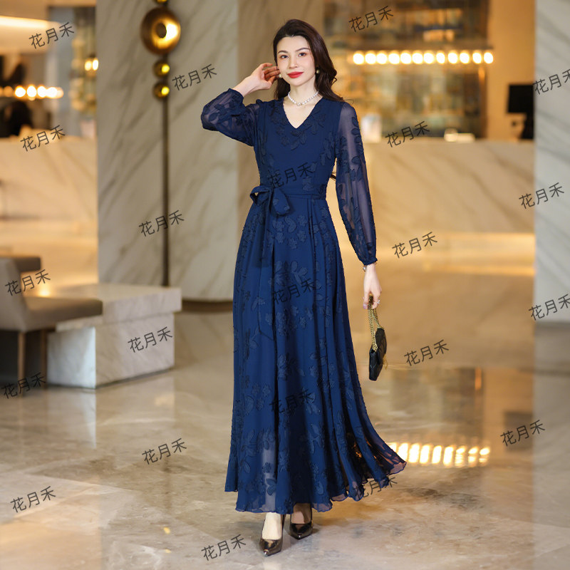 2025年春秋冬优雅气质大摆裙小个子连衣裙旅游长裙雪纺裙沙滩裙子,淘宝优惠券,粉丝福利购,淘宝优惠卷