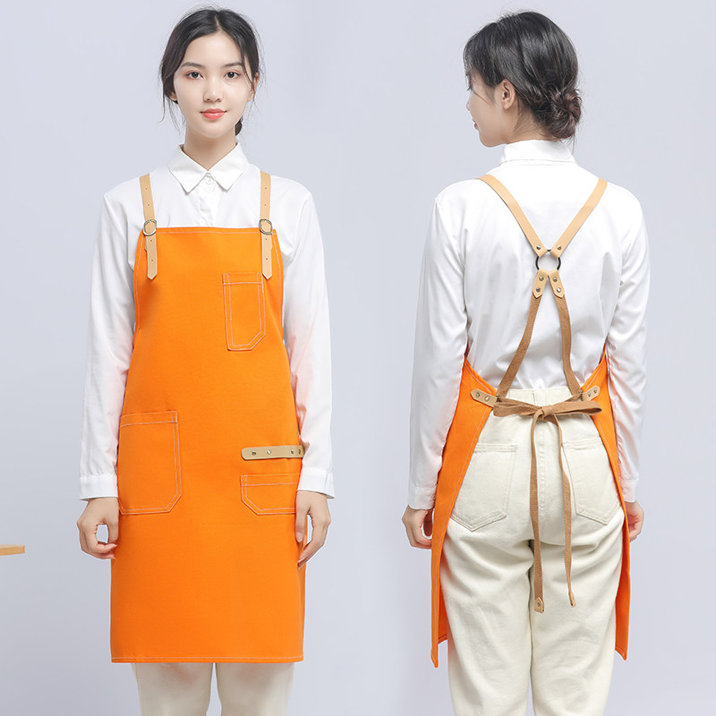 高级咖啡师围裙定制logo印字餐厅烘焙调酒师酒吧帆布时尚工作服男,淘宝优惠券,粉丝福利购,淘宝优惠卷