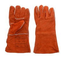 10-2101 Rust Orange Skew Thumb style electric welding glove used to burn welding gloves electric welding gloves