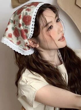 蕾丝三角巾腰带连衣裙腰间配饰女