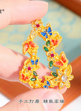 久不掉色越南沙金diy配件镶嵌花语福禄葫芦吊坠项链毛衣链女