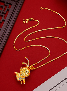 2024新款黑话悟空传吊坠项链 沙金个性霸气保色满钻热款悟空吊坠