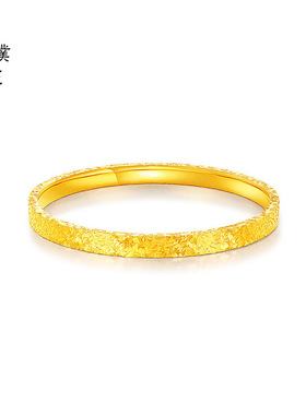 越南沙金爆闪碎碎冰手镯个性时尚金锡金手环碎黄金子送女友礼物