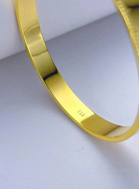 2023年新款沙金刻度手镯女款开口可调节手环送女友锡金首饰镀黄金