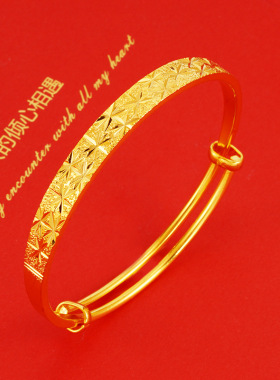 镀黄金满天星手镯女士流星雨推拉越南沙金镯子