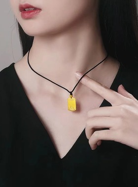 安康无事福牌吊坠男女款越南沙金中式复古山水福字吊牌锡金挂坠