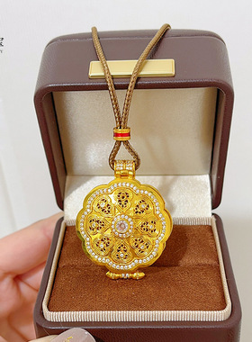 古法沙金点钻八福葫芦嘎乌盒吊坠福禄守护神毛衣链可打开女送礼物