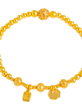 久不掉色越南沙金福字如意卷云珠圆珠手链新中式珠手串百搭女