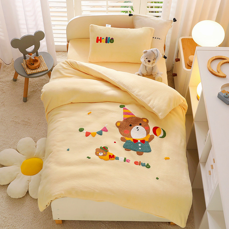 儿童被套冬季加绒牛奶绒单件120x150cm婴儿幼儿园宝宝被罩150x200,淘宝优惠券,粉丝福利购,淘宝优惠卷