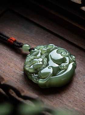 一兴天然和田玉吊坠项链男生日礼