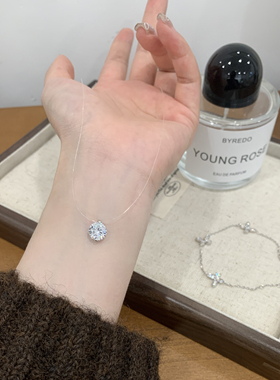 超闪隐形人鱼之泪项链女锁骨链