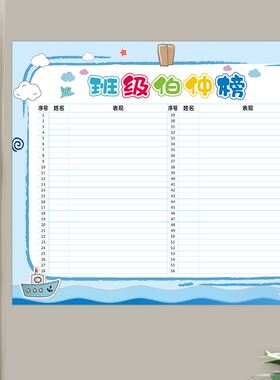 背书墙贴小学学生评比栏
