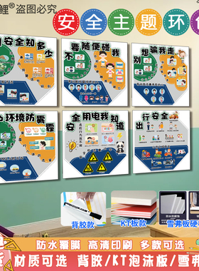 幼儿园安全教育主题环创消防墙贴