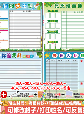 班级评比磁吸可擦积分墙贴