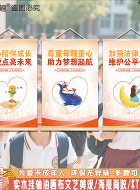 关爱未成年人校园班级文化墙贴