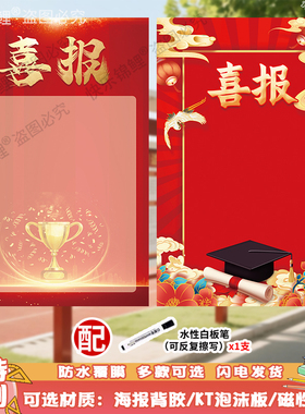 新款定制中高考喜报墙贴状元榜挂图海报初高中班级教室装饰布置画