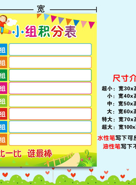 小学班级小组评比栏墙贴