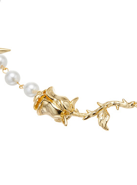 STUGAZI金银玫瑰珍珠项链