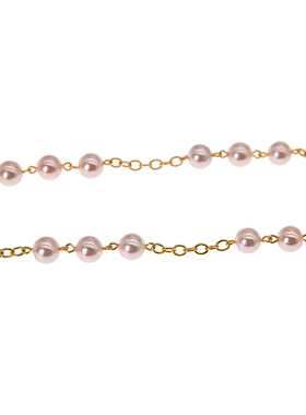 玫瑰珍珠紫蝴蝶镀金项链