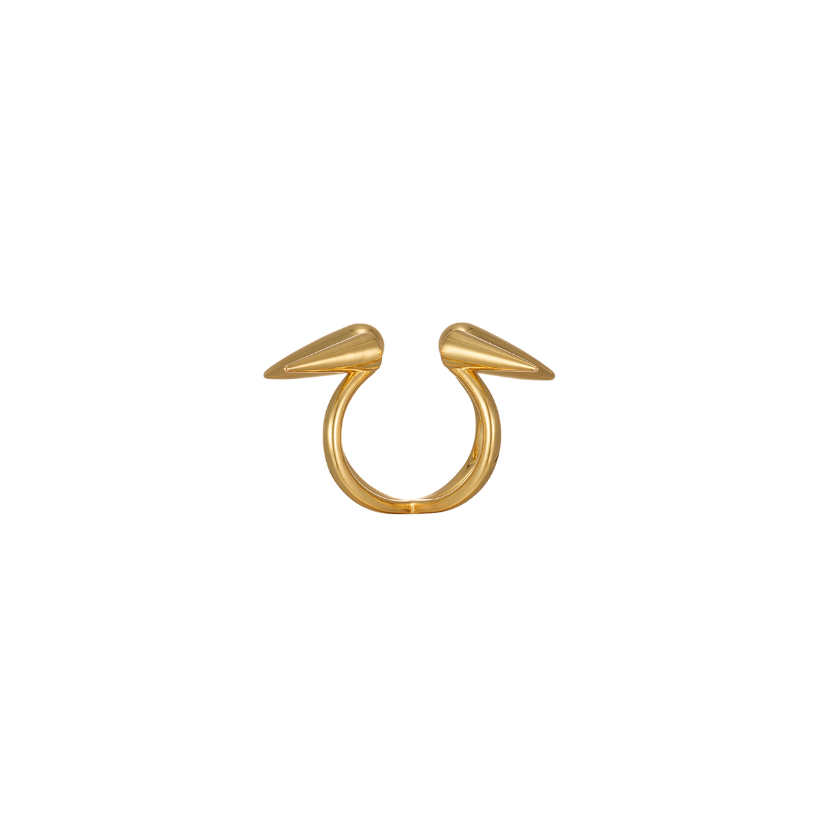 STUGAZIMulti-Spiky Cuff Ring 交叉钉开口戒指嘻哈街头潮流指环 - 图1